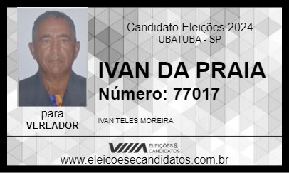 Candidato IVAN DA PRAIA 2024 - UBATUBA - Eleições