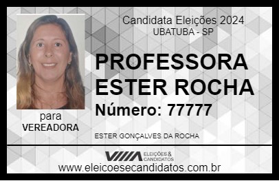 Candidato PROFESSORA ESTER ROCHA 2024 - UBATUBA - Eleições