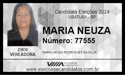 Candidato MARIA NEUZA 2024 - UBATUBA - Eleições