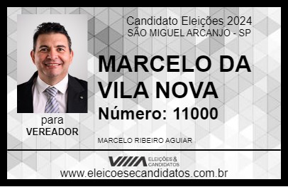 Candidato MARCELO DA VILA NOVA 2024 - SÃO MIGUEL ARCANJO - Eleições