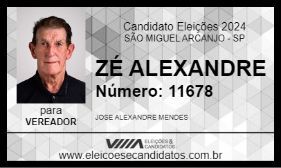 Candidato ZÉ ALEXANDRE 2024 - SÃO MIGUEL ARCANJO - Eleições