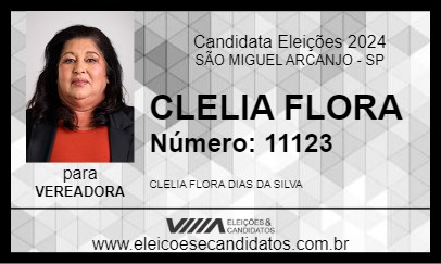 Candidato CLELIA FLORA 2024 - SÃO MIGUEL ARCANJO - Eleições