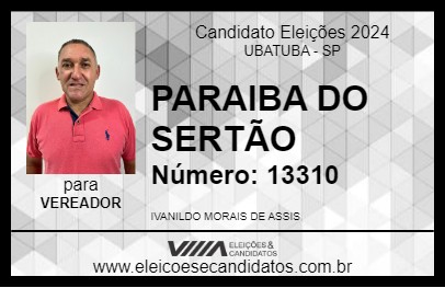 Candidato PARAIBA DO SERTÃO 2024 - UBATUBA - Eleições