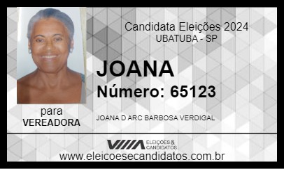 Candidato JOANA 2024 - UBATUBA - Eleições