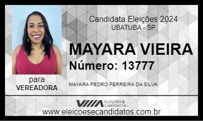 Candidato MAYARA VIEIRA 2024 - UBATUBA - Eleições