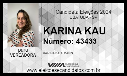 Candidato KARINA KAU 2024 - UBATUBA - Eleições