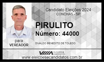 Candidato PIRULITO 2024 - CONCHAS - Eleições