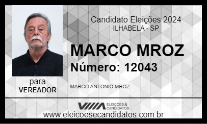 Candidato MARCO MROZ 2024 - ILHABELA - Eleições