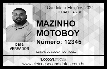 Candidato MAZINHO MOTOBOY 2024 - ILHABELA - Eleições