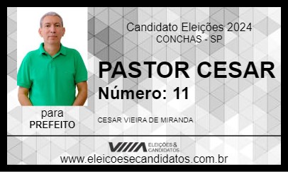 Candidato PASTOR CESAR 2024 - CONCHAS - Eleições