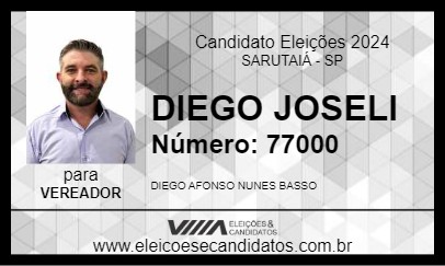 Candidato DIEGO DA JOSELI 2024 - SARUTAIÁ - Eleições