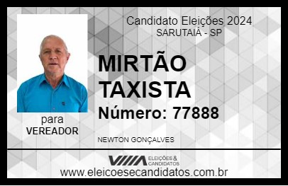 Candidato MIRTÃO TAXISTA 2024 - SARUTAIÁ - Eleições