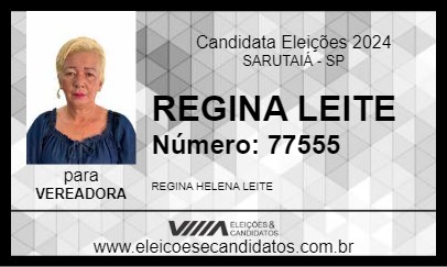 Candidato REGINA LEITE 2024 - SARUTAIÁ - Eleições