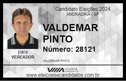 Candidato VALDEMAR PINTO 2024 - ANDRADINA - Eleições