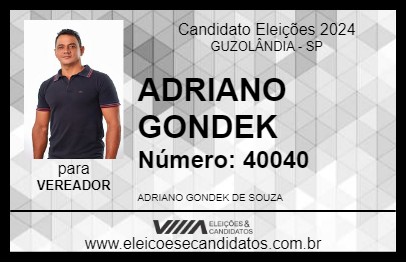 Candidato ADRIANO GONDEK 2024 - GUZOLÂNDIA - Eleições