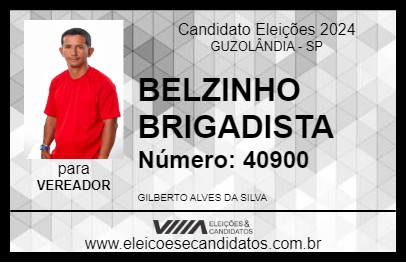 Candidato BELZINHO BRIGADISTA 2024 - GUZOLÂNDIA - Eleições