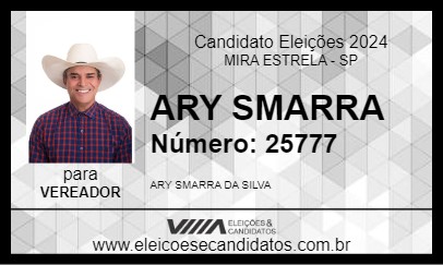 Candidato ARY SMARRA 2024 - MIRA ESTRELA - Eleições