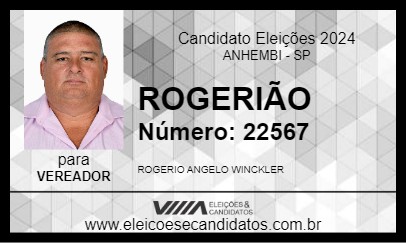 Candidato ROGERIÃO 2024 - ANHEMBI - Eleições