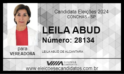 Candidato LEILA ABUD 2024 - CONCHAS - Eleições