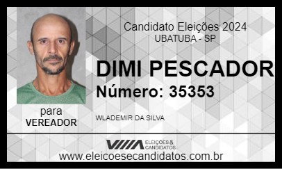 Candidato DIMI PESCADOR 2024 - UBATUBA - Eleições