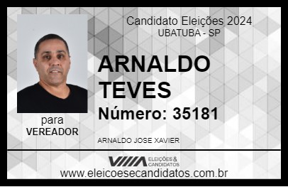 Candidato ARNALDO TEVES 2024 - UBATUBA - Eleições