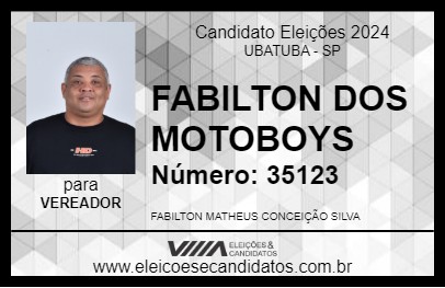 Candidato FABILTON DOS MOTOBOYS 2024 - UBATUBA - Eleições