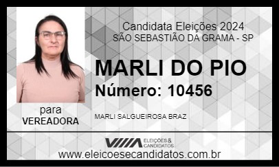 Candidato MARLI DO PIO 2024 - SÃO SEBASTIÃO DA GRAMA - Eleições