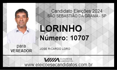 Candidato LORINHO 2024 - SÃO SEBASTIÃO DA GRAMA - Eleições