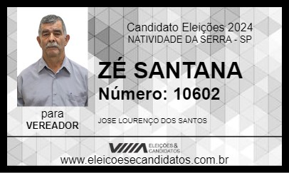 Candidato ZÉ SANTANA 2024 - NATIVIDADE DA SERRA - Eleições