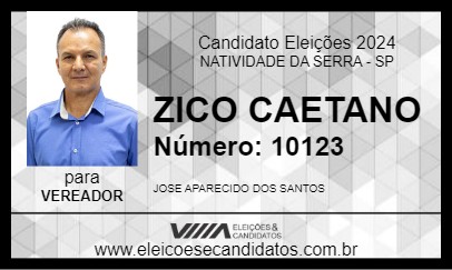 Candidato ZICO CAETANO 2024 - NATIVIDADE DA SERRA - Eleições