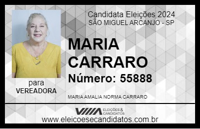 Candidato MARIA CARRARO 2024 - SÃO MIGUEL ARCANJO - Eleições