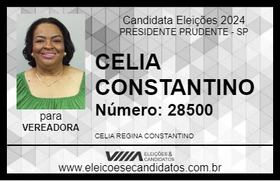 Candidato CELIA CONSTANTINO 2024 - PRESIDENTE PRUDENTE - Eleições