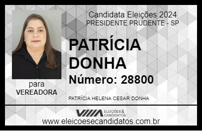 Candidato PATRÍCIA DONHA 2024 - PRESIDENTE PRUDENTE - Eleições