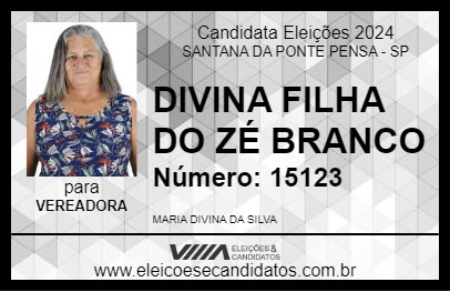 Candidato DIVINA FILHA DO ZÉ BRANCO 2024 - SANTANA DA PONTE PENSA - Eleições