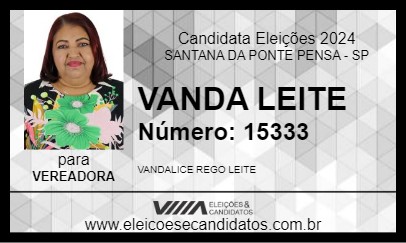 Candidato VANDA LEITE 2024 - SANTANA DA PONTE PENSA - Eleições