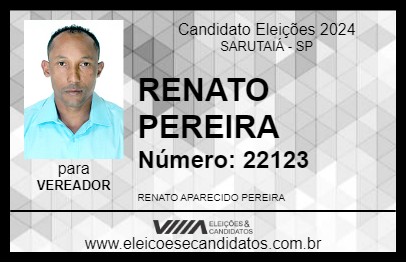 Candidato RENATO PEREIRA 2024 - SARUTAIÁ - Eleições