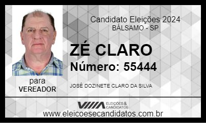 Candidato ZÉ CLARO 2024 - BÁLSAMO - Eleições