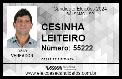 Candidato CESINHA LEITEIRO 2024 - BÁLSAMO - Eleições