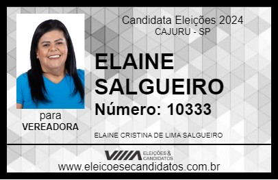 Candidato ELAINE SALGUEIRO 2024 - CAJURU - Eleições