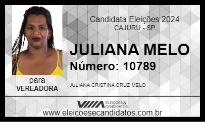 Candidato JULIANA MELO 2024 - CAJURU - Eleições