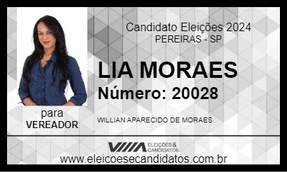 Candidato LIA MORAES 2024 - PEREIRAS - Eleições