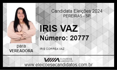 Candidato IRIS VAZ 2024 - PEREIRAS - Eleições