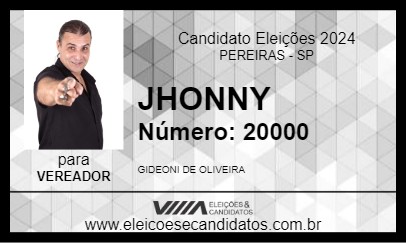 Candidato JOHNNY 2024 - PEREIRAS - Eleições