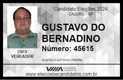 Candidato GUSTAVO DO BERNADINO 2024 - CAJURU - Eleições