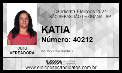 Candidato KATIA 2024 - SÃO SEBASTIÃO DA GRAMA - Eleições