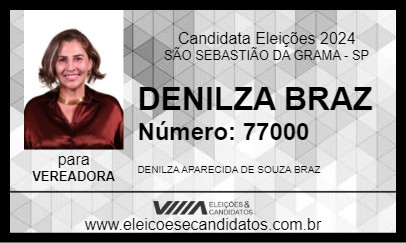 Candidato DENILZA BRAZ 2024 - SÃO SEBASTIÃO DA GRAMA - Eleições