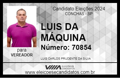 Candidato LUIS DA MÁQUINA 2024 - CONCHAS - Eleições