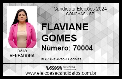 Candidato FLAVIANE GOMES 2024 - CONCHAS - Eleições