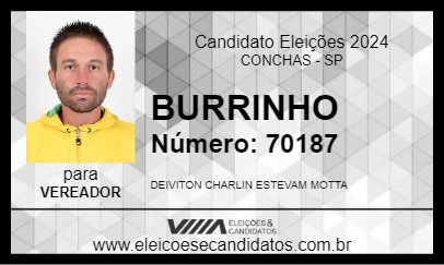 Candidato BURRINHO 2024 - CONCHAS - Eleições