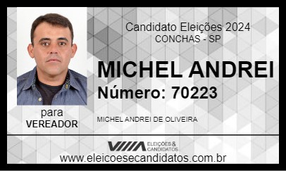 Candidato MICHEL ANDREI 2024 - CONCHAS - Eleições